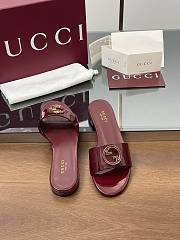 Gucci Red Patent Slides - 5