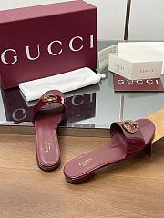 Gucci Red Patent Slides - 4