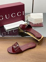 Gucci Red Patent Slides - 3