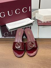 Gucci Red Patent Slides - 2