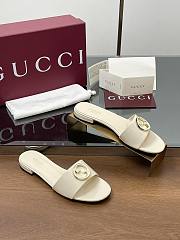 Gucci White Patent Slides - 1