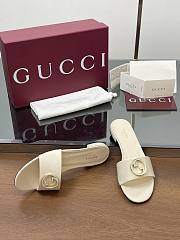 Gucci White Patent Slides - 5