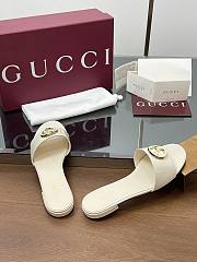 Gucci White Patent Slides - 4