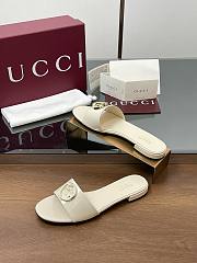 Gucci White Patent Slides - 3