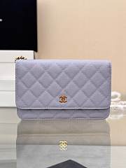 Chanel Wallet On Chain Woc Light Purple Caviar Gold 19cm - 1