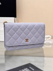 Chanel Wallet On Chain Woc Light Purple Caviar Gold 19cm - 5