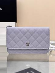 Chanel Wallet On Chain Woc Light Purple Caviar Silver 19cm - 1