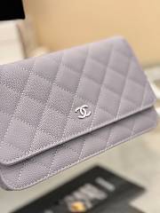 Chanel Wallet On Chain Woc Light Purple Caviar Silver 19cm - 4