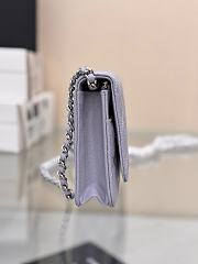 Chanel Wallet On Chain Woc Light Purple Caviar Silver 19cm - 5