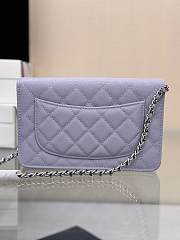 Chanel Wallet On Chain Woc Light Purple Caviar Silver 19cm - 2