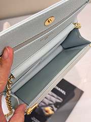 Chanel Wallet On Chain Woc Light Blue Caviar Gold 19cm - 5