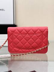 Chanel Wallet On Chain Woc Neon Pink Caviar Gold 19cm - 2