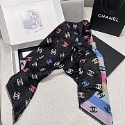 Chanel Multicolor Black Scarf 187x69cm - 1