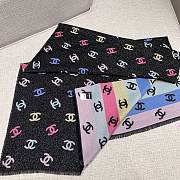 Chanel Multicolor Black Scarf 187x69cm - 4