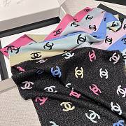 Chanel Multicolor Black Scarf 187x69cm - 3