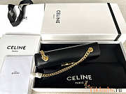 Celine Chain Shoulder Bag Triomphe Black 20.5x10.5x4cm - 3