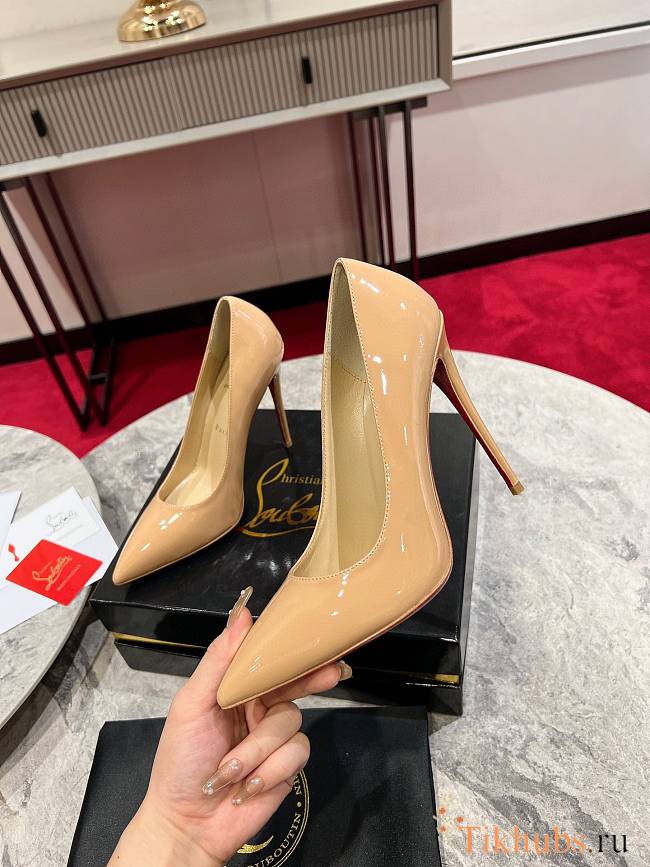 Christian Louboutin Kate Pumps Patent Beige 100mm - 1