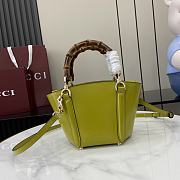 Gucci Mini Bamboo Top Handle Tote Bag Green 16x14x11.5cm - 1