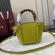 Gucci Mini Bamboo Top Handle Tote Bag Green 16x14x11.5cm - 3