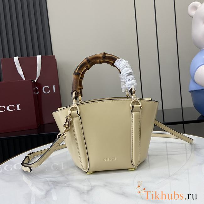 Gucci Mini Bamboo Top Handle Tote Bag Beige 16x14x11.5cm - 1