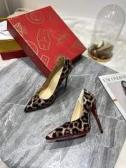 Christian Louboutin Kate Patent Beige Leopard Pump 10cm - 1