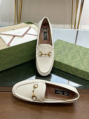 Gucci Horsebit White Loafer - 5