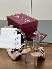 Gucci Signoria Slingback Pump Pink Leather Heel 10.5cm - 4