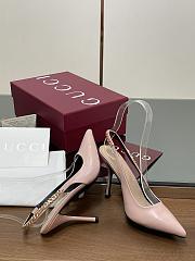Gucci Signoria Slingback Pump Pink Leather Heel 10.5cm - 2
