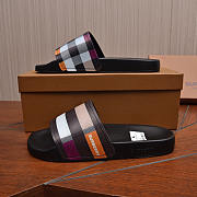 Burberry Colorblock Check Slides In Black - 4