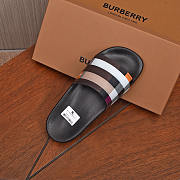 Burberry Colorblock Check Slides In Black - 2