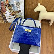 Hermes Kelly 19 Bag Blue Crocodile Gold 19cm - 1