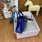 Hermes Kelly 19 Bag Blue Crocodile Gold 19cm - 6