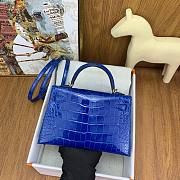 Hermes Kelly 19 Bag Blue Crocodile Gold 19cm - 4