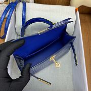 Hermes Kelly 19 Bag Blue Crocodile Gold 19cm - 2