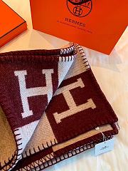 Hermes Avalon III Throw Wool Blanket Red 140x170cm - 4