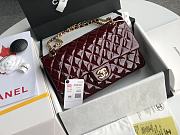 Chanel Flap Bag Red Wine Gold Patent 25cm - 1