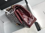 Chanel Flap Bag Red Wine Gold Patent 25cm - 6