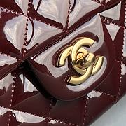 Chanel Flap Bag Red Wine Gold Patent 25cm - 3