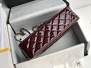 Chanel Flap Bag Red Wine Silver Patent 25cm - 6