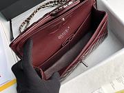 Chanel Flap Bag Red Wine Silver Patent 25cm - 2