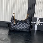 Chanel 25C Hobo Bag Black Lambskin 27x35x18cm - 6