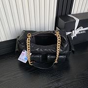 Chanel 25C Hobo Bag Black Lambskin 27x35x18cm - 5