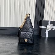 Chanel 25C Hobo Bag Black Lambskin 27x35x18cm - 4