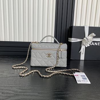 Chanel Vanity Case Grey Caviar 17x19.5x5cm