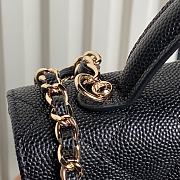 Chanel Top Handle Flap Bag Black Caviar Gold 18x14x3cm - 6