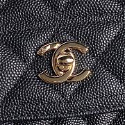 Chanel Top Handle Flap Bag Black Caviar Gold 18x14x3cm - 3