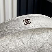 Chanel Top Handle Flap Bag White Caviar Gold 18x14x3cm - 6