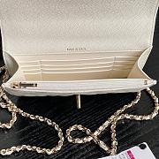 Chanel Top Handle Flap Bag White Caviar Gold 18x14x3cm - 3