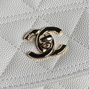 Chanel Top Handle Flap Bag White Caviar Gold 18x14x3cm - 2