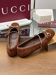 Gucci Brown Suede Flat - 5